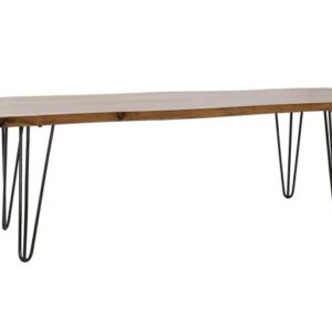 BANCO ACACIA METAL 160X46X46 NATURAL MARRON CLARO