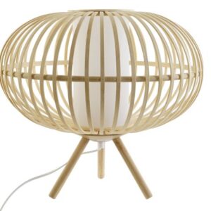 LAMPARA SOBREMESA BAMBU MADERA 40X40X36 NATURAL