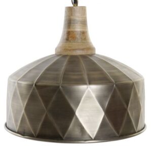 LAMPARA TECHO HIERRO MADERA 44X44X143 44 BRONCE