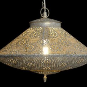 LAMPARA TECHO METAL 37X37X27 ENVEJECIDO DORADO
