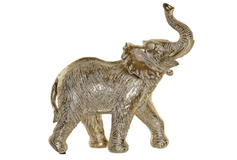 FIGURA RESINA 26,7X12,6X28,2 ELEFANTE DORADO