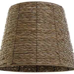 PANTALLA FIBRA METAL 37X37X29 NATURAL MARRON