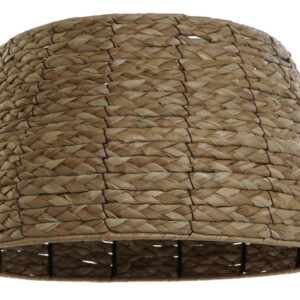 PANTALLA FIBRA METAL 35X35X20 NATURAL MARRON